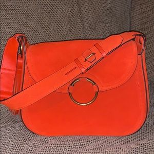 Orange Suede Tory Burch tassel bag